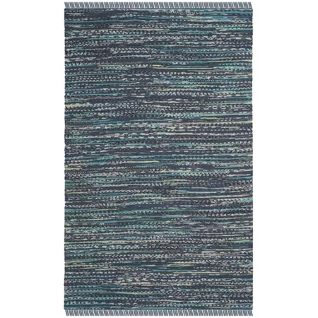 Safavieh Rag Rug Hand Woven Rectangle Rug- Ink - Multi- 6 x 9 ft. RAR121C-6